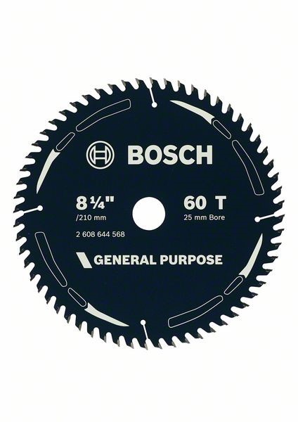 BOSCH WOOD SAW BLADE 8-1/4'' X 25/20/16 X 60 TEETH 